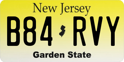 NJ license plate B84RVY