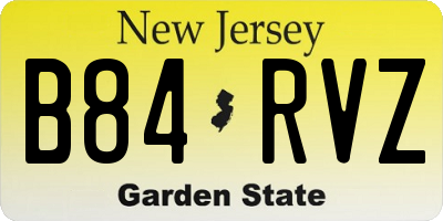NJ license plate B84RVZ