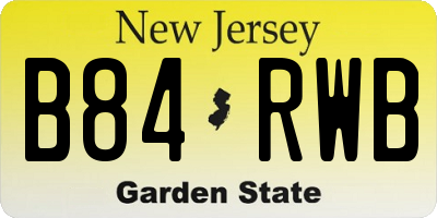 NJ license plate B84RWB