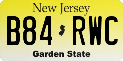 NJ license plate B84RWC