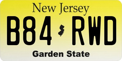 NJ license plate B84RWD