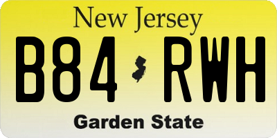 NJ license plate B84RWH