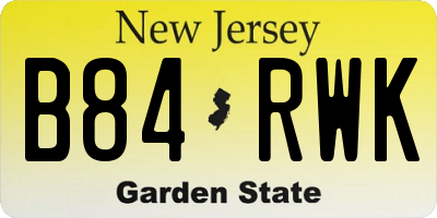 NJ license plate B84RWK