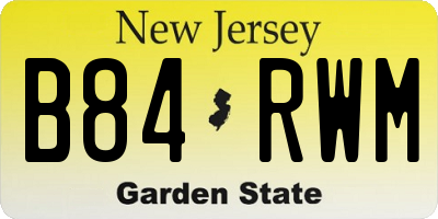 NJ license plate B84RWM
