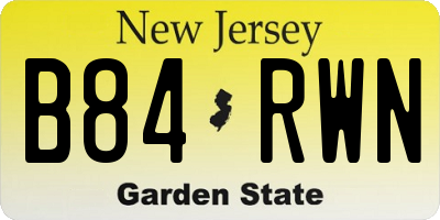 NJ license plate B84RWN