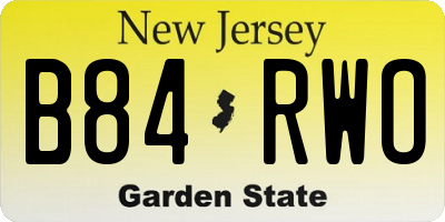 NJ license plate B84RWO