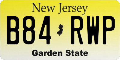 NJ license plate B84RWP
