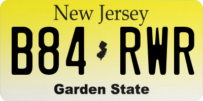 NJ license plate B84RWR
