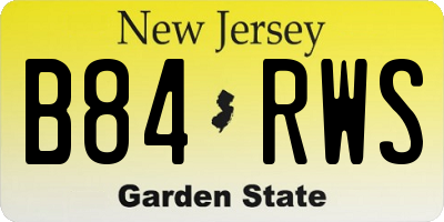 NJ license plate B84RWS