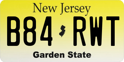 NJ license plate B84RWT