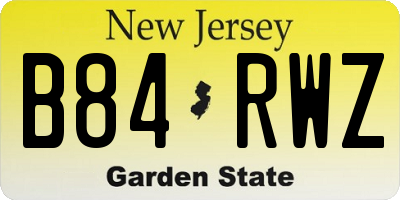 NJ license plate B84RWZ