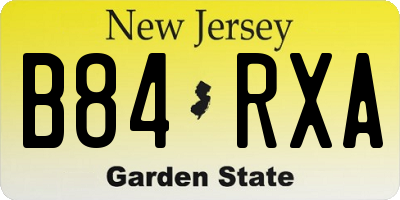 NJ license plate B84RXA
