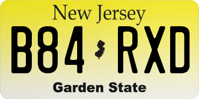 NJ license plate B84RXD
