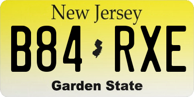 NJ license plate B84RXE