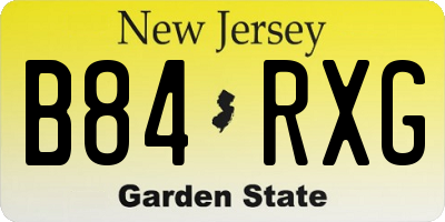 NJ license plate B84RXG
