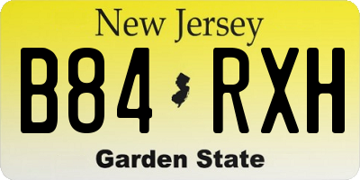 NJ license plate B84RXH