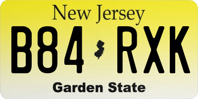 NJ license plate B84RXK