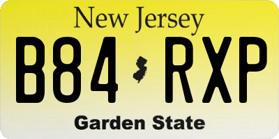 NJ license plate B84RXP