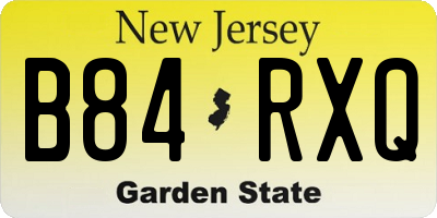 NJ license plate B84RXQ