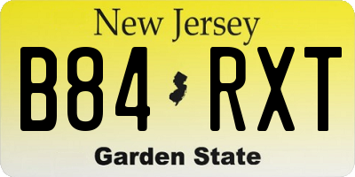 NJ license plate B84RXT