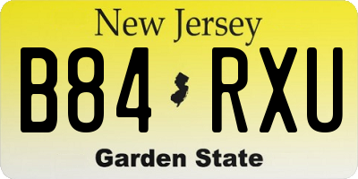 NJ license plate B84RXU