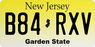 NJ license plate B84RXV