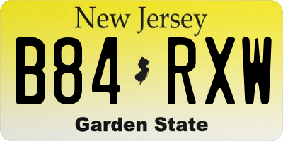 NJ license plate B84RXW