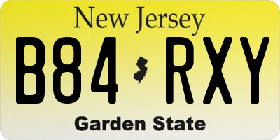 NJ license plate B84RXY