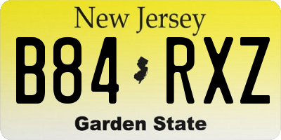 NJ license plate B84RXZ