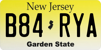 NJ license plate B84RYA