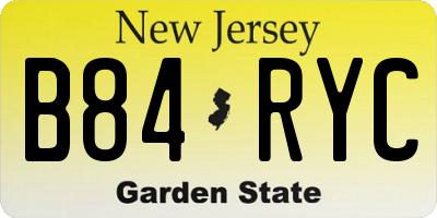 NJ license plate B84RYC