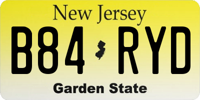 NJ license plate B84RYD