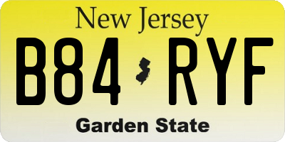 NJ license plate B84RYF