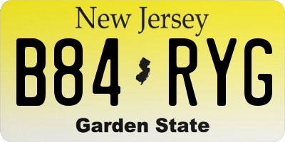 NJ license plate B84RYG