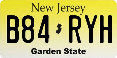 NJ license plate B84RYH
