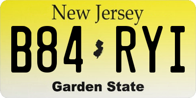 NJ license plate B84RYI