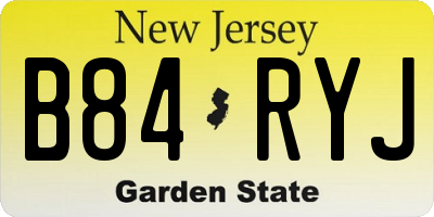 NJ license plate B84RYJ