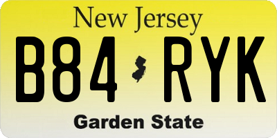 NJ license plate B84RYK
