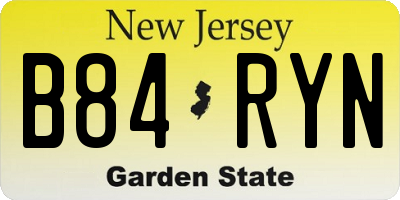 NJ license plate B84RYN