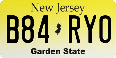 NJ license plate B84RYO