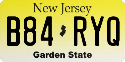 NJ license plate B84RYQ