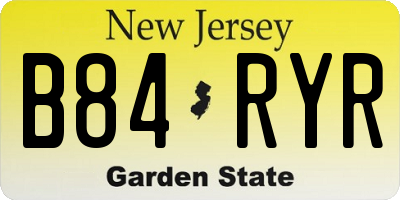 NJ license plate B84RYR