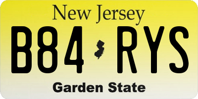 NJ license plate B84RYS