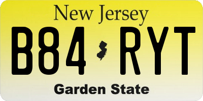 NJ license plate B84RYT