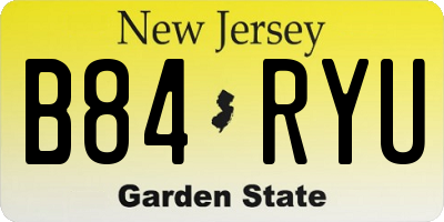 NJ license plate B84RYU
