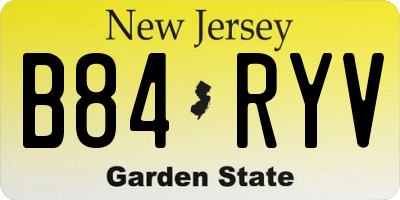 NJ license plate B84RYV
