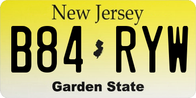 NJ license plate B84RYW