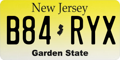 NJ license plate B84RYX