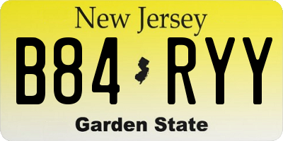 NJ license plate B84RYY