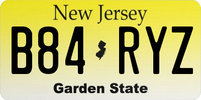 NJ license plate B84RYZ